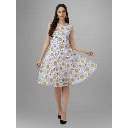 MASAKALI.CO White Floral Print Fit & Flare Dress-picture-48