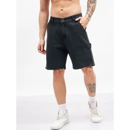 MASCLN SASSAFRAS Men Mid Rise Pure Cotton Denim Shorts-image-32