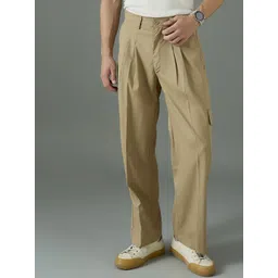 MASCLN SASSAFRAS Men Mid-Rise Relaxed Fit Pleated Korean Pants Trousers-image-9
