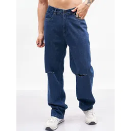 MASCLN SASSAFRAS Men Mid-Rise Slash Knee Pure Cotton Relaxed Fit Jeans-picture-23