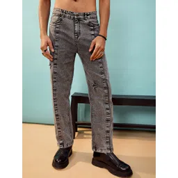 MASCLN SASSAFRAS Men Relaxed Fit Low Distressed Heavy Fade Pure Cotton Acid Wash Jeans-picture-24