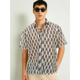 MASCLN SASSAFRAS Men Semi Sheer Casual Shirt-image-23