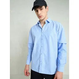 MASCLN SASSAFRAS Men Vertical Striped Relaxed Fit Casual Shirt-image-10