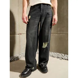 MASCLN SASSAFRAS Men Wide Leg Mid-Rise Light Fade Cotton Non Stretchable Jeans-image-34