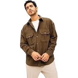 Men Corduroy Oversized Shacket-image-42