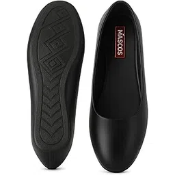 MASCOS Women's Classic Ballet Flats, Comfort Slip-On Bellies with Low Wedge-picture-35
