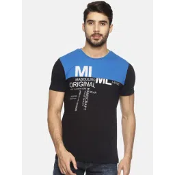 Masculino Latino Blue Cotton Regular Fit Printed T-Shirt-picture-44