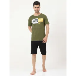 Masculino Latino Green & Black Regular Fit Printed Nightwear Set-picture-15