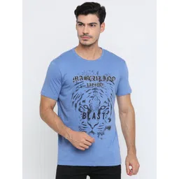 Masculino Latino Men Bio Finish Animal Printed Round Neck Cotton T-shirt-picture-34