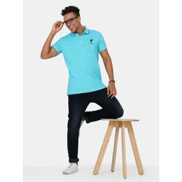 Masculino Latino Men Bio Finish Solid Polo Collar Cotton T-shirt image 4