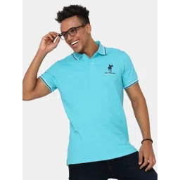 Masculino Latino Men Bio Finish Solid Polo Collar Cotton T-shirt image 1