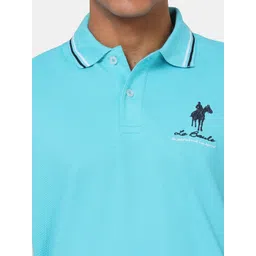 Masculino Latino Men Bio Finish Solid Polo Collar Cotton T-shirt image 2