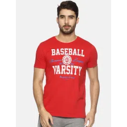 Masculino Latino Red Cotton Regular Fit Printed T-Shirt-picture-47