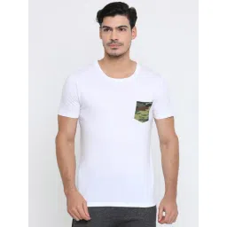 Masculino Latino White Cotton Regular Fit Camouflage T-Shirt-picture-26