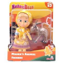 Masha And The Bear With Her Goat Friend Multicolour - Height 12 cm-picture-14