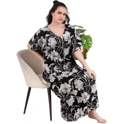 masha Women's Cotton Printed Kaftan Nighty image 4