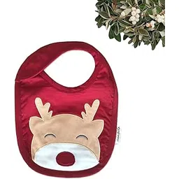 Masilo Organic Cotton Bib Festive Christmas Bib for Newborn Baby - Reindeer Rudolph - Absorbent & Soft Bibs for Teething Babies - Ideal Bibs for feeding babies-picture-27