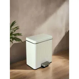 Mason Home Kairo Milk White Metal Alloy Dustbin (6L)-picture-16