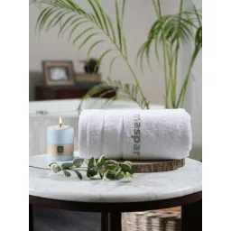 Maspar Amor White 650 GSM Bamboo & Cotton Bordered Bath Towel-picture-19
