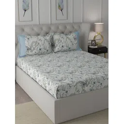 MASPAR Backyard Patio Grey Printed 200 TC Cotton Double King Bedsheet & 2 Pillow Covers-picture-14