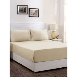 Maspar Beige 200 TC Cotton Single Bed Sheet with 1 Pillow Cover-picture-24