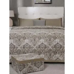 Maspar Beige 400 TC Printed Bedsheet Set Pack of 6-picture-44