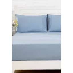 Maspar Blue 100% Cotton 200 TC Bed Sheet Set-picture-32