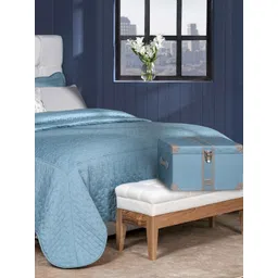 MASPAR Blue & Grey Self Design Pure Cotton Double Queen Regular Bedding Set-picture-19