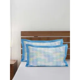 Maspar Blue Cotton 115 TC Pillow Shams - Set of 2-picture-15