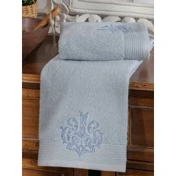 Maspar Blue Cotton Embroidery Bath Towel (Medium)-picture-36