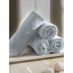 Maspar Blue Cotton Embroidery Face Towel - Set of 4-picture-45