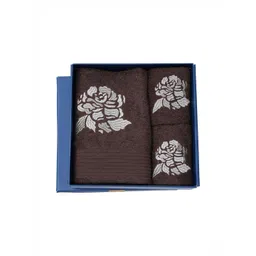 MASPAR Brown & White 3 Piece Cotton 450 GSM Towel Set-picture-20