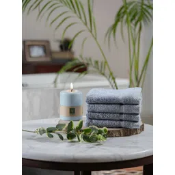 MASPAR Cotton Solid Face Towel Set Soft Absorbent Anti-Bacterial & Lint-Free Set of 4-picture-12