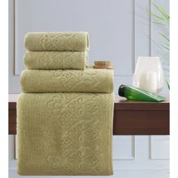 maspar Green 100% Cotton Solid 550 GSM 4 Pieces Towel Set-picture-34