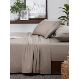 MASPAR Green & Beige Printed 300 TC Bedsheet With 2 Pillow Covers 2.75 m x 2.75 m-picture-39