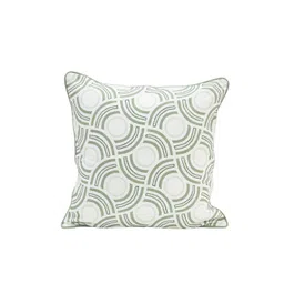 MASPAR Green & White Embroidered Cotton Square Cushion Cover-picture-32