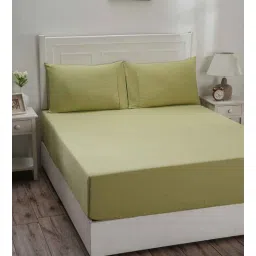 maspar Green Solid 144 TC 100% Cotton Double Bedsheet with 2 Pillow Covers-picture-37