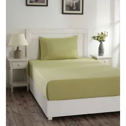maspar Green Solid 144 TC 100% Cotton Single Bedsheet with 1 Pillow Cover-picture-38