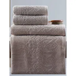 Maspar Grey Self Design Pure Cotton 550 GSM Towels (Set Of 4)-picture-23