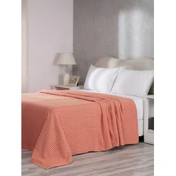 MASPAR Orange-Colored Textured 120 TC Single Bed Cover-picture-24