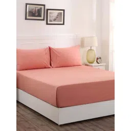 Maspar Peach Cotton 200 TC Bed Sheet Set-picture-34