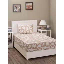 Maspar Pink 210 TC Cotton Single Bed Sheet with 1 Pillow Cover-picture-17