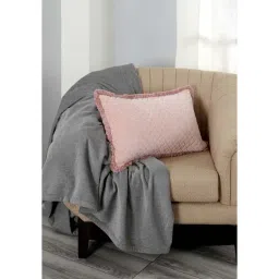 Maspar Royal Redux Baby Pink Cotton Cushion Cover - Set of 1-picture-11