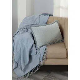 Maspar Royal Redux Blue Cotton Cushion Cover - Set of 1-picture-29