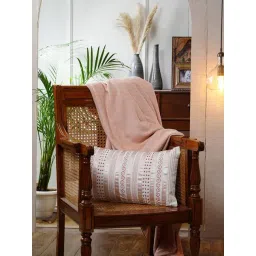 Maspar Tranquil Essence Adornment Lacery Embroidery Peach Cotton Medium Cushion Cover-picture-22