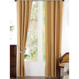 Maspar Yellow Cotton Blend Door Curtain - Set of 2-picture-23