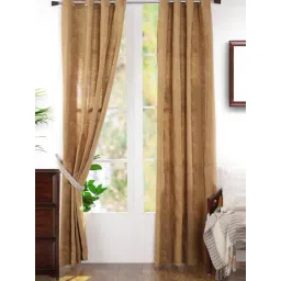 Maspar Yellow Viscose Printed Door Curtain - Set of 2-picture-30