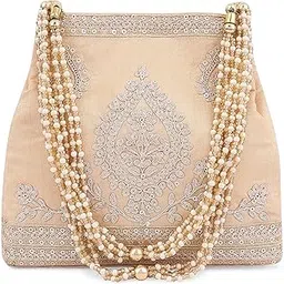masq by Q-One Embroidered Silk Potli Bags - Handcrafted for Weddings, Festive Season & Special Occasions with Beads and Sequins - Made in India-picture-14
