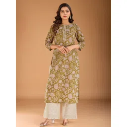 MASSTANI BY INDDUS Women Floral Printed Gotta Patti Floral Kurta-picture-39