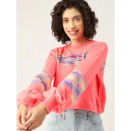 Mast & Harbour Abstract Self Design Pullover-picture-37